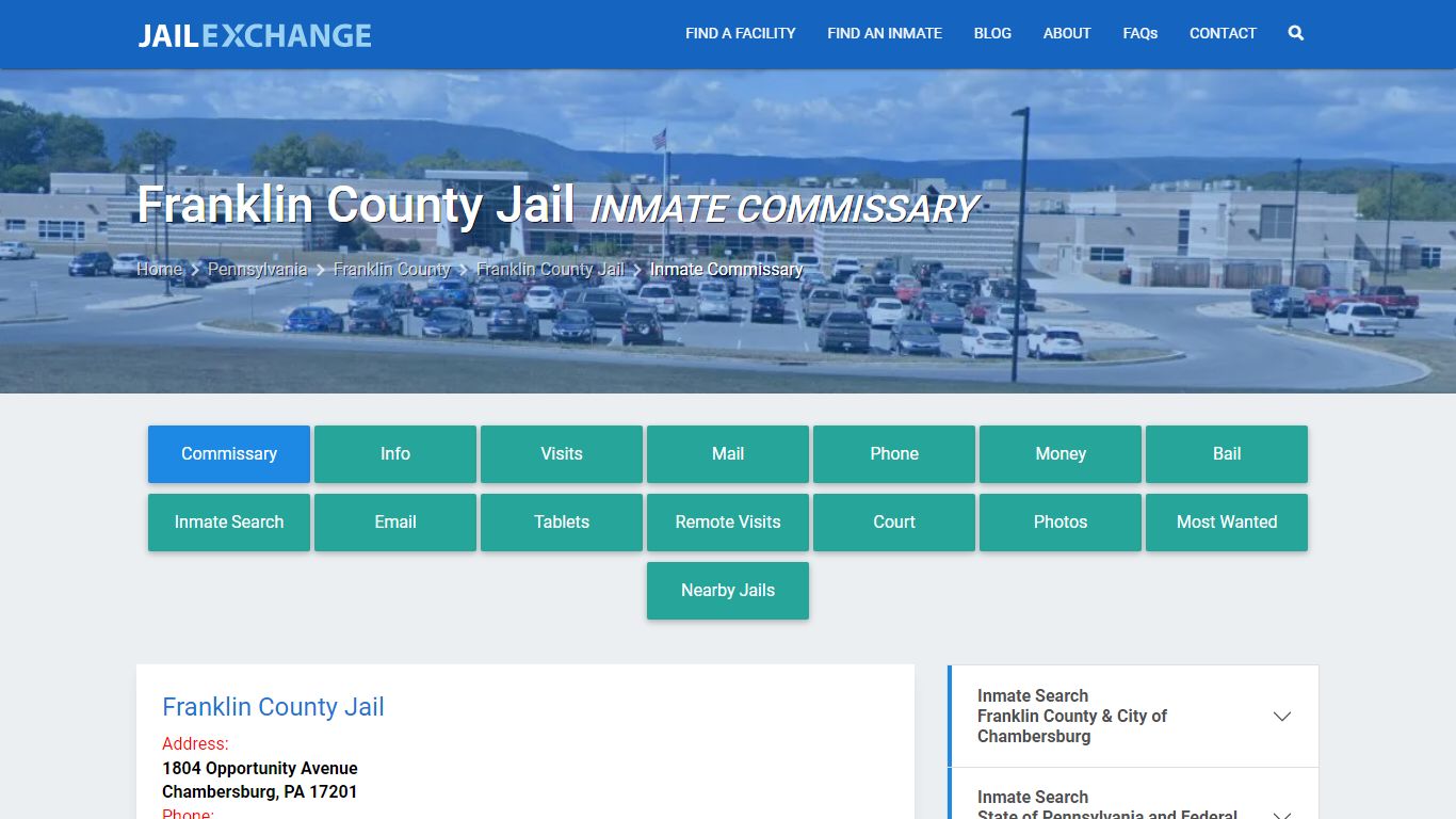 Inmate Commissary, Care Packs - Franklin County Jail, PA